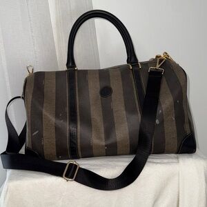 Authentic Vintage Fendi Pequin Boston Bag